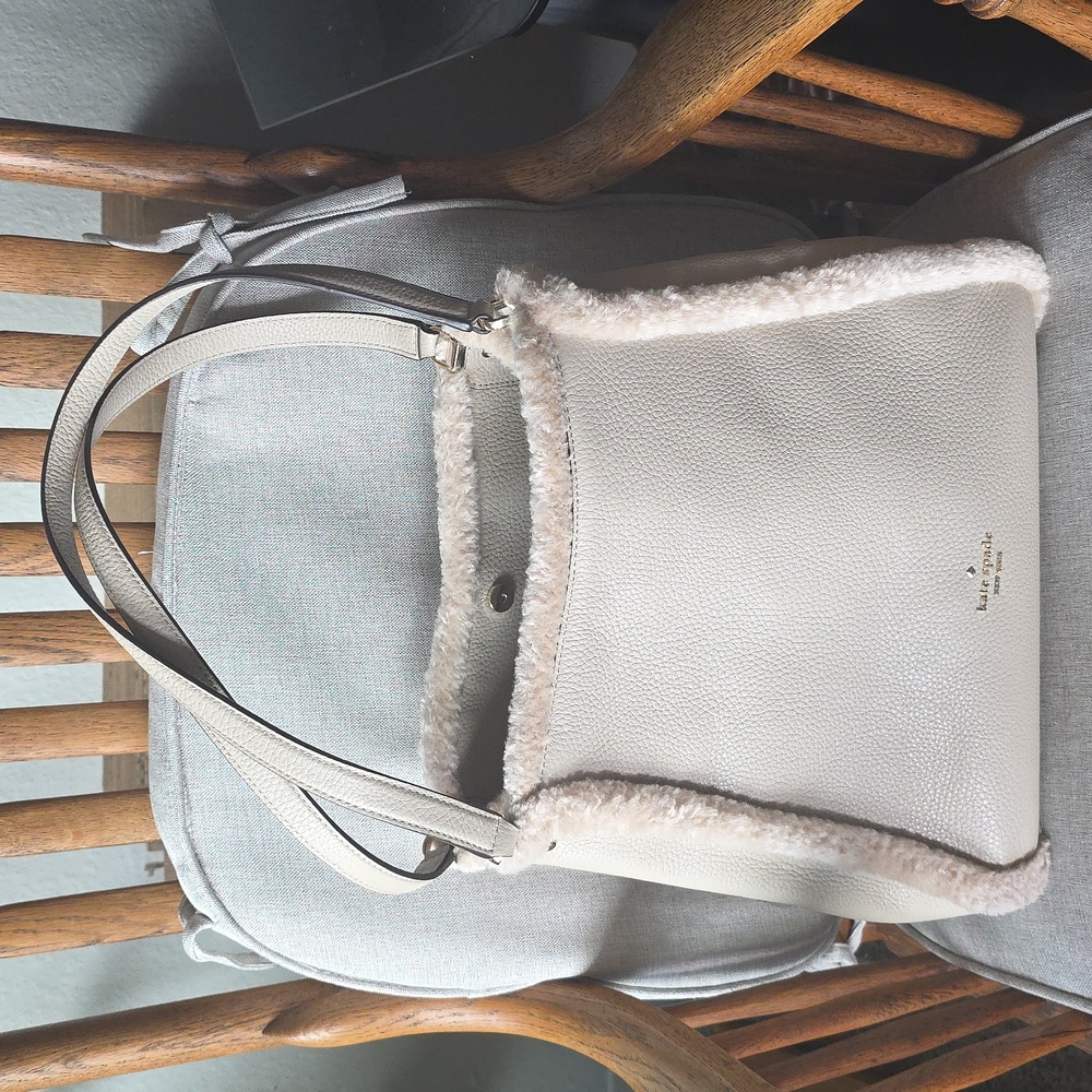 Kate Spade  Leila Medium Cream and Tan Shoulder Bag